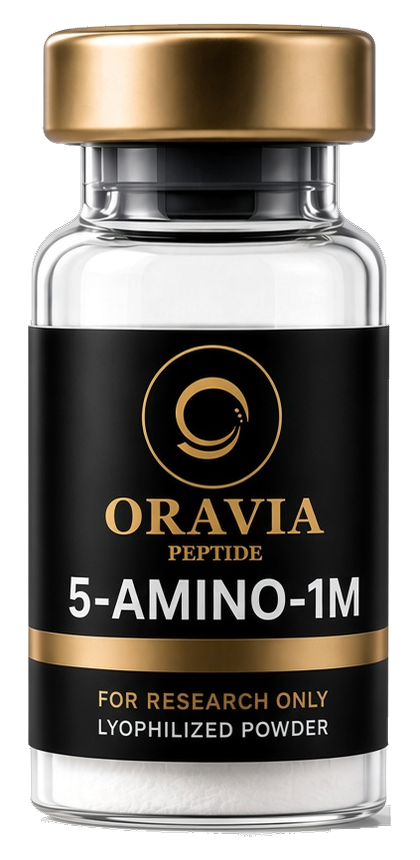 5-Amino-1M lyophilized research peptide vial