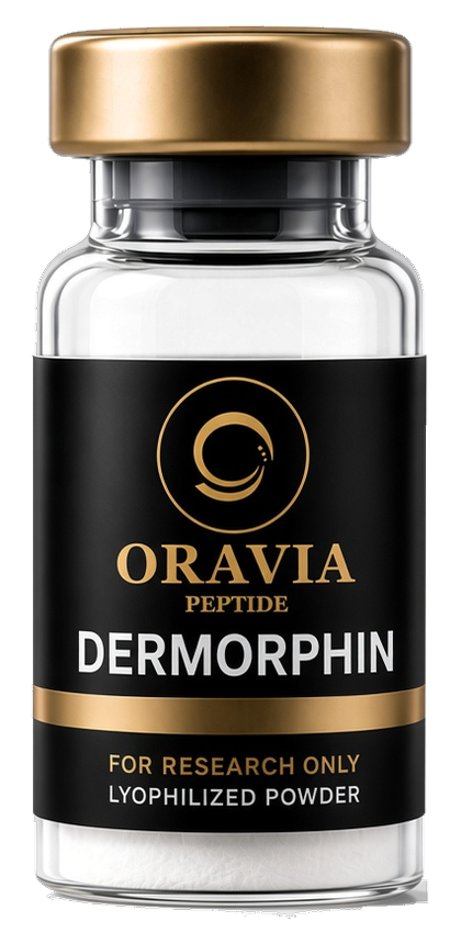 Dermorphin lyophilized research peptide vial