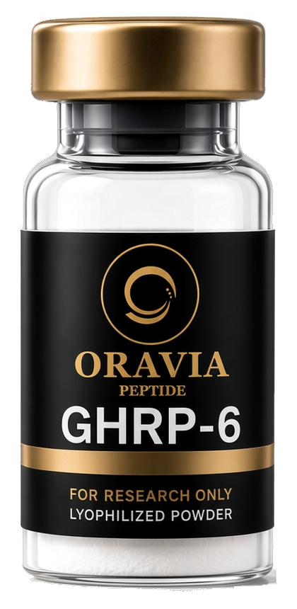 GHRP-6 lyophilized research peptide vial
