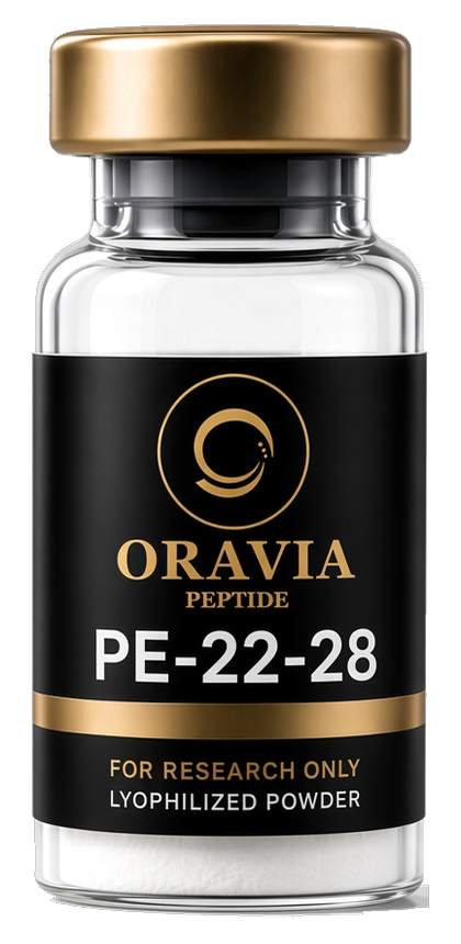 PE-22-28 lyophilized research peptide vial